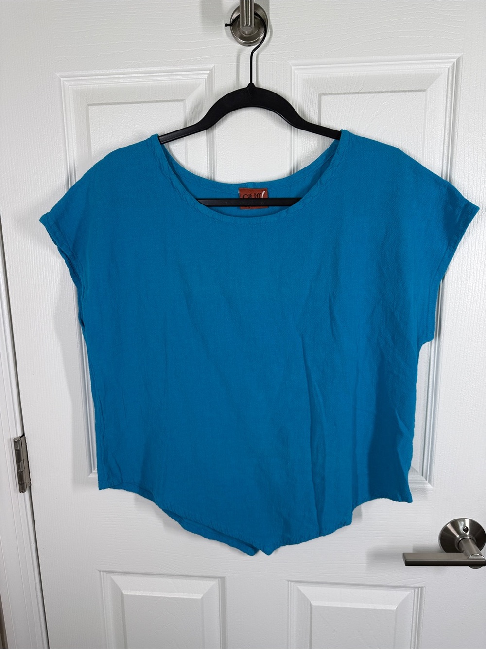 Oh My Gauze! Turquoise handkerchief hem top size small/medium